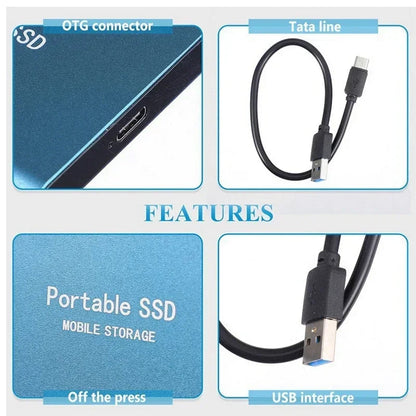 Fast Portable External SSD Drive 500GB/1TB/2TB