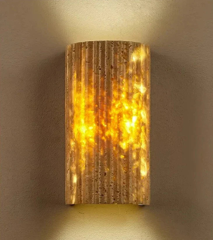 TravertineLuxe – Luxury Stone Wall Light for Modern Homes