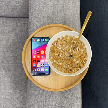 Natural Bamboo Sofa Tray Table Clip On