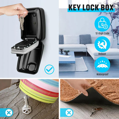 Secure Outdoor Key Lock Box with Combination Lock