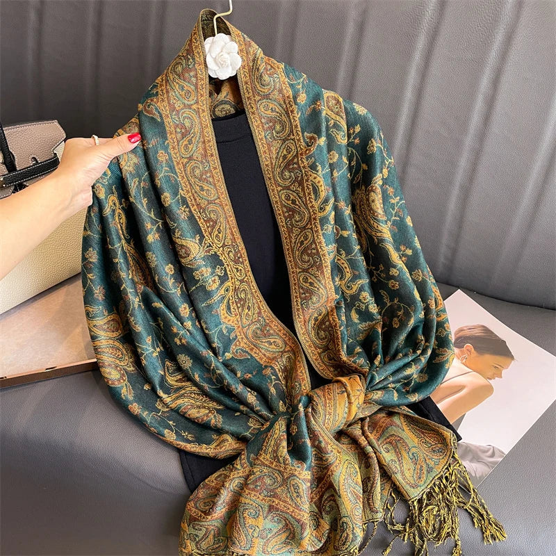 Soft Women's Cashmere Scarf Luxury Warm Print