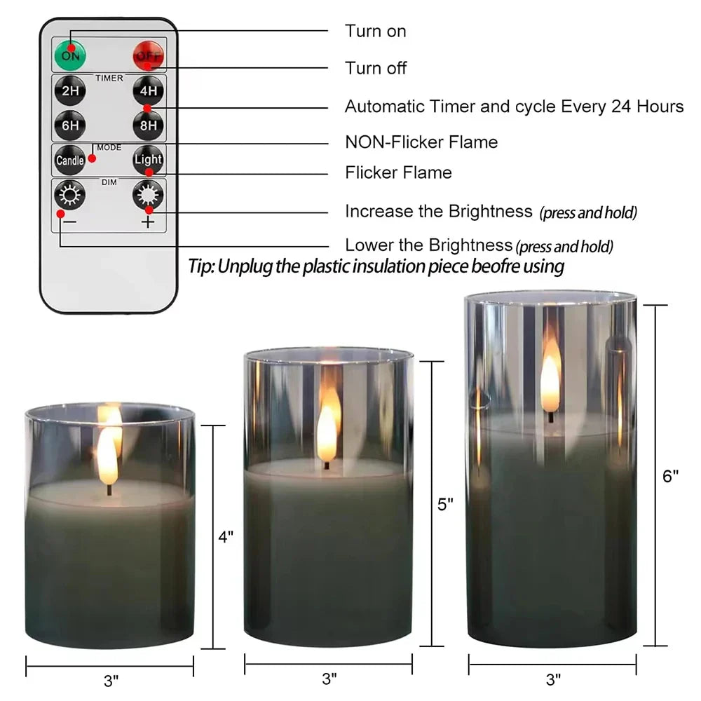Warm LED Candle Set with Remote and Timer