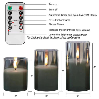 Warm LED Candle Set with Remote and Timer