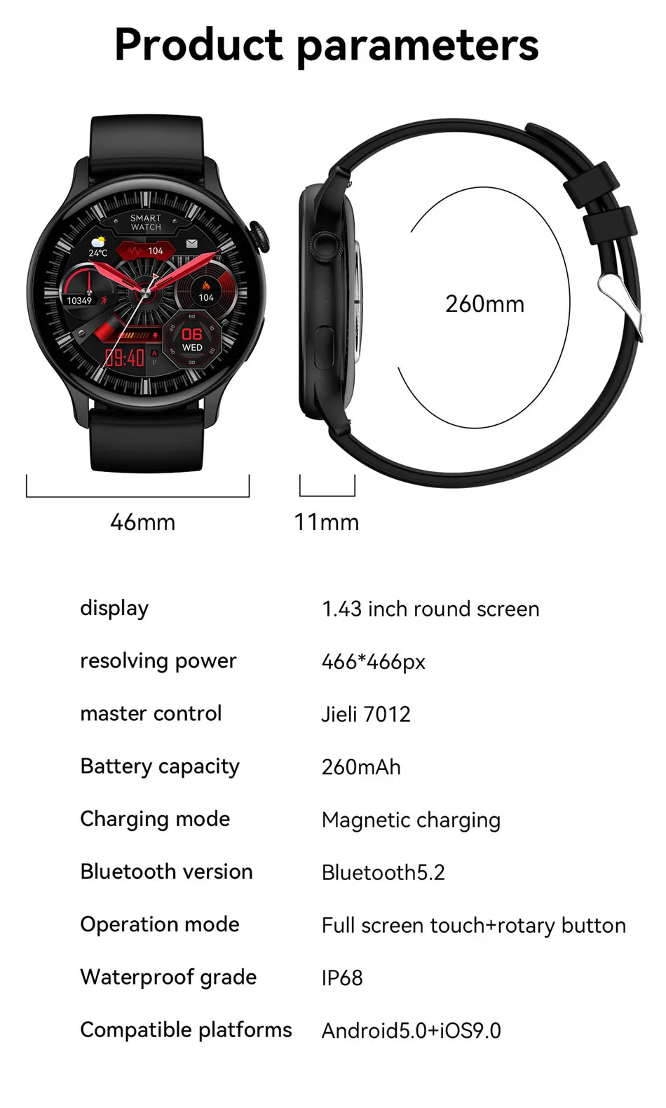 Luxury Gold Ladies Smartwatch with Fitness Tracker