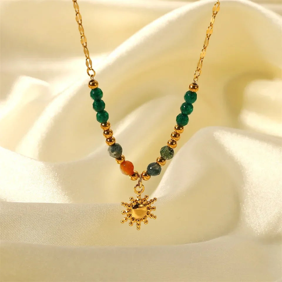 Delicate Bohemian Style Sun Necklace