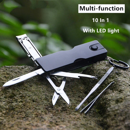 Practical 10in1 Steel Multi Tool Keychain