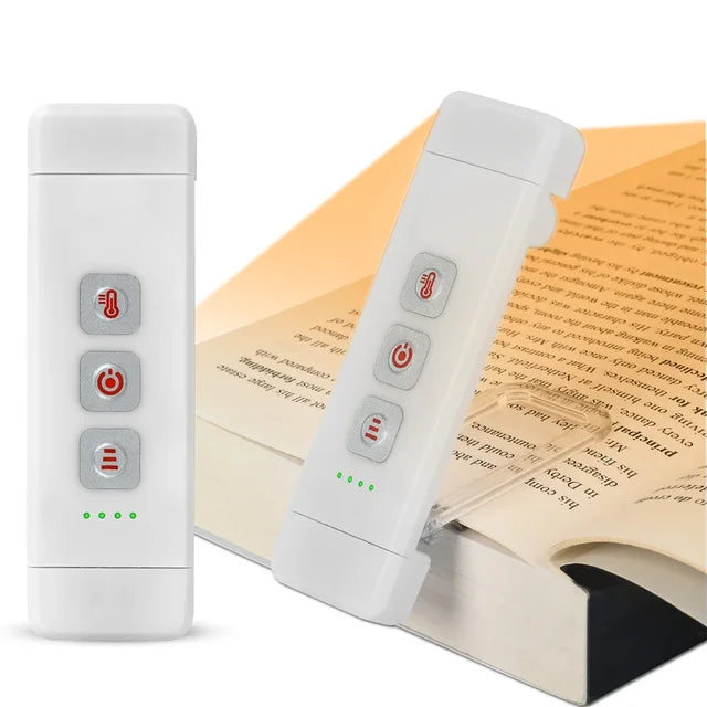 Compact LED Reading Light with Clip and USB Recharge - Fesara