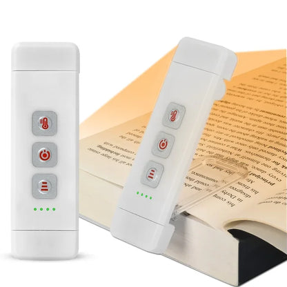 Compact LED Reading Light with Clip and USB Recharge - Fesara