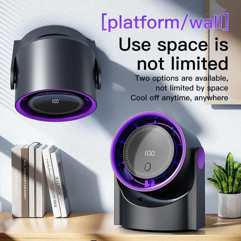 Compact Silent USB Desk Fan with 100 Speeds