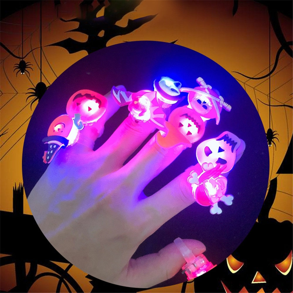Spooky Glow in Dark Skull Rings