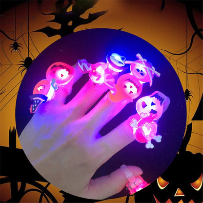 Spooky Glow in Dark Skull Rings