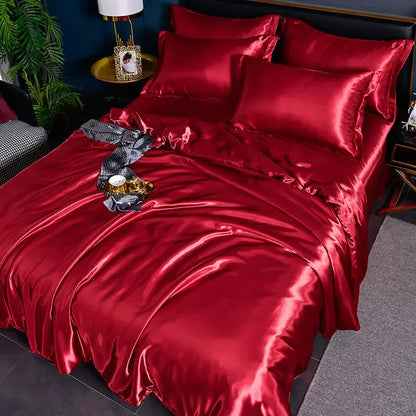 Soft Satin Bedding Duvet Cover Set