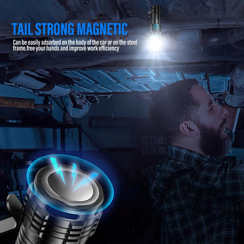 Compact Rechargeable LED Flashlight with Clip
