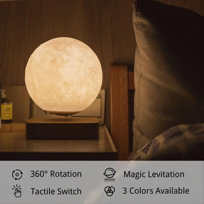 Glowing 3D Moon Table Lamp with LED Magnetic Base