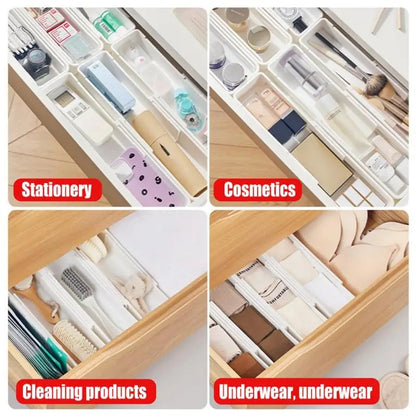 Flexible Kitchen Utensil Tray Organizer White