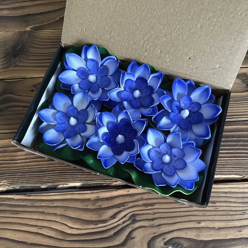 Floating Flower Pool Lamp with LED Sensor Light