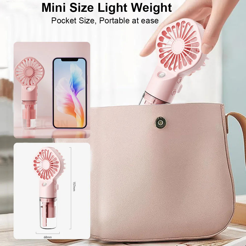 Compact Personal Misting Fan with USB Rechargeable Design