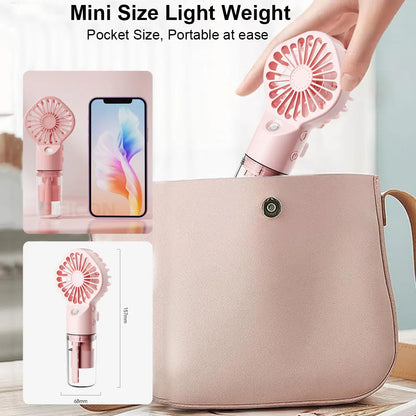 Compact Personal Misting Fan with USB Rechargeable Design