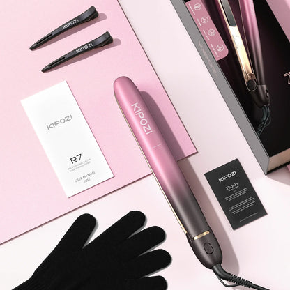 Premium Rose Gold Flat Iron & Curling Tool