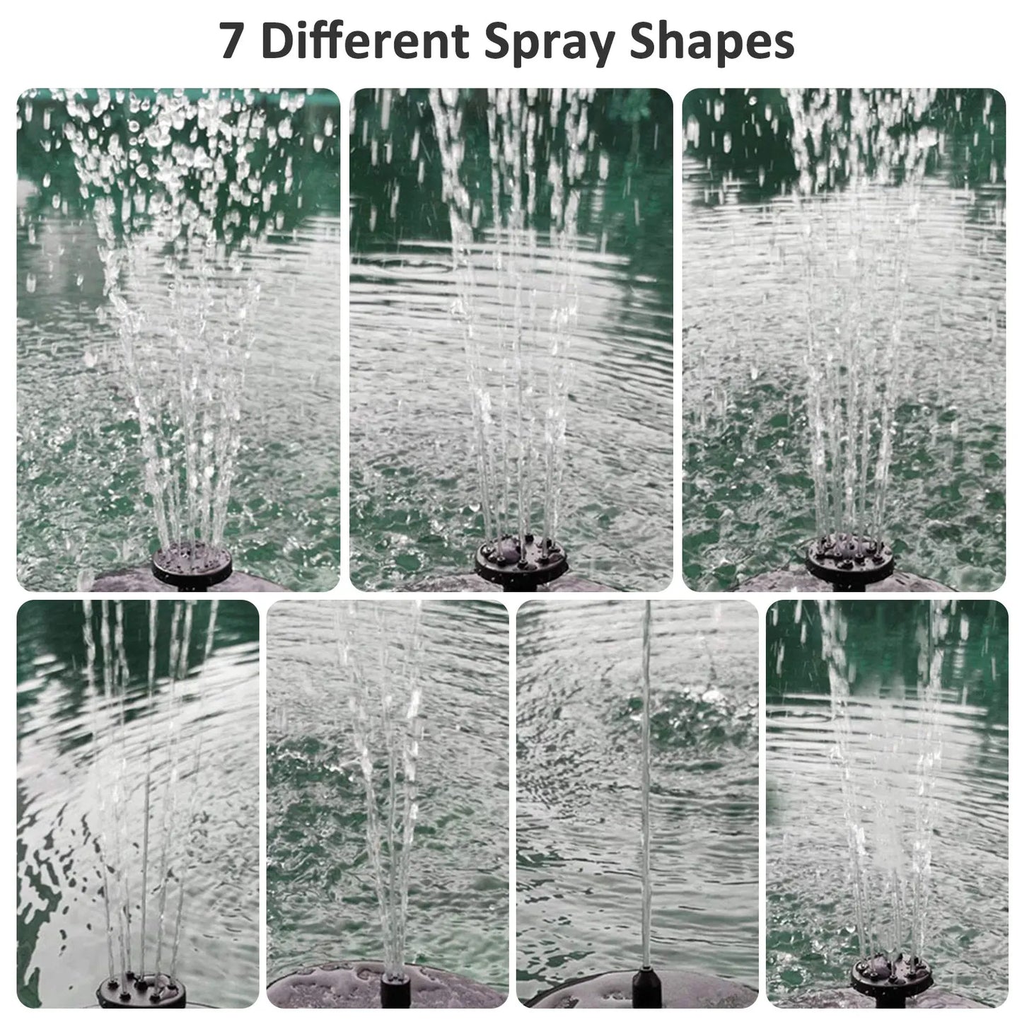 Solar Powered Water Fountain with LED Lights
