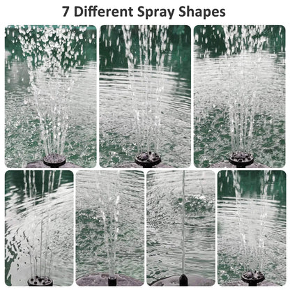 Solar Powered Water Fountain with LED Lights
