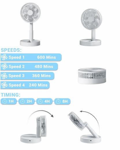 Compact Rechargeable USB Desk Fan