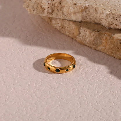 Luxury Diamond Star Studded Gold Ring