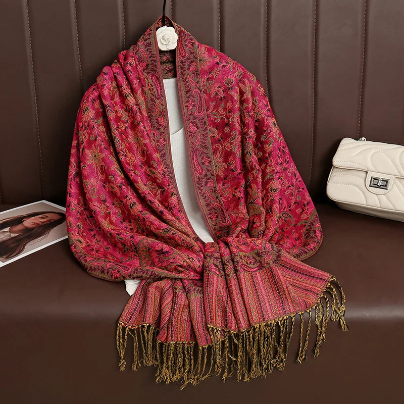 Soft Women's Cashmere Scarf Luxury Warm Print