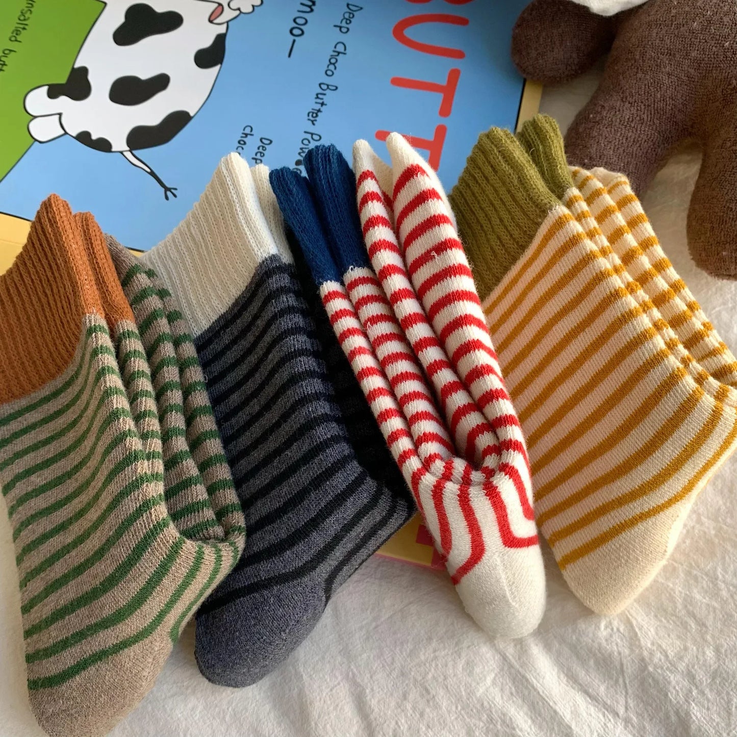 Cozy Women's Wool Socks Thick Warm Winter Ribbed