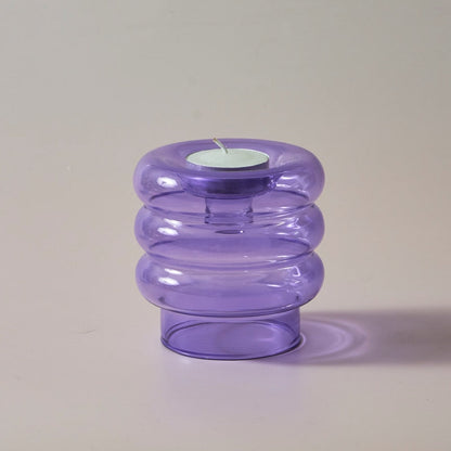Elegant Double Glass Candle Stand