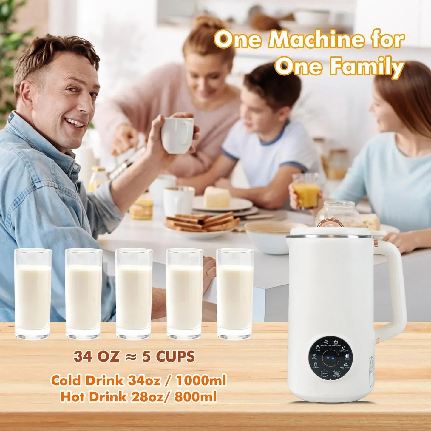 Easy Plant Milk Maker Machine for Nuts, Oats, and Soy