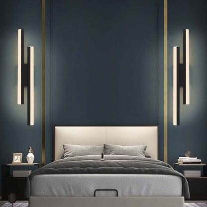 Slim LED Wall Light with Bright Vertical Stripes - Fesara