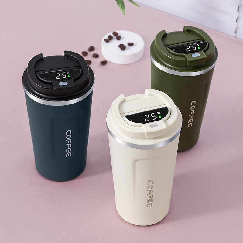 Insulated Smart Coffee Mug with LED Temperature Display