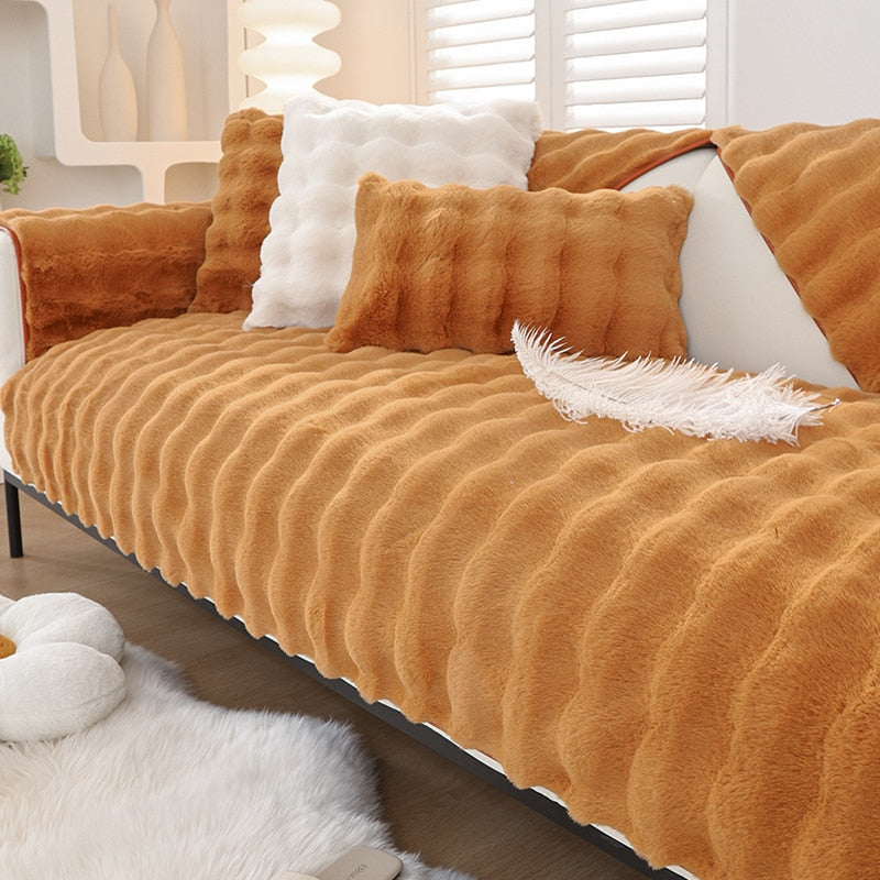 Soft Cozy Fleece Sofa Slipcover