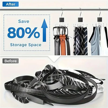 Sturdy 6-Hook Rotating Closet Organizer for Accessories