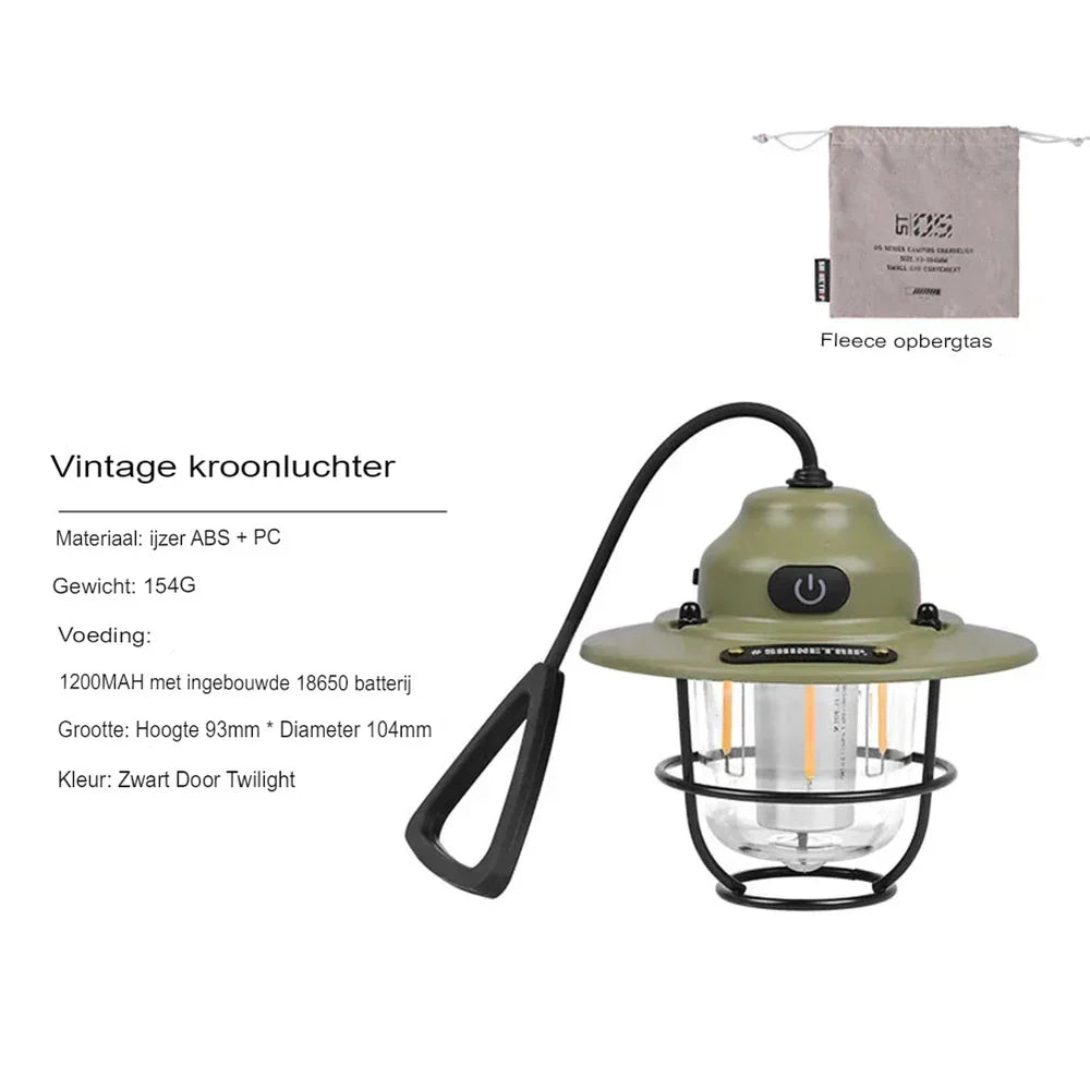 Vintage Portable LED Camp Lantern