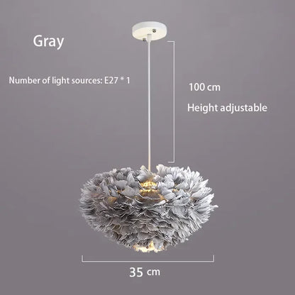 Simple Nordic Feather Drop Lamp with Bright LED