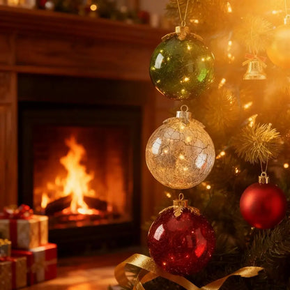 Soft Glow LED Christmas Ornament with Timer