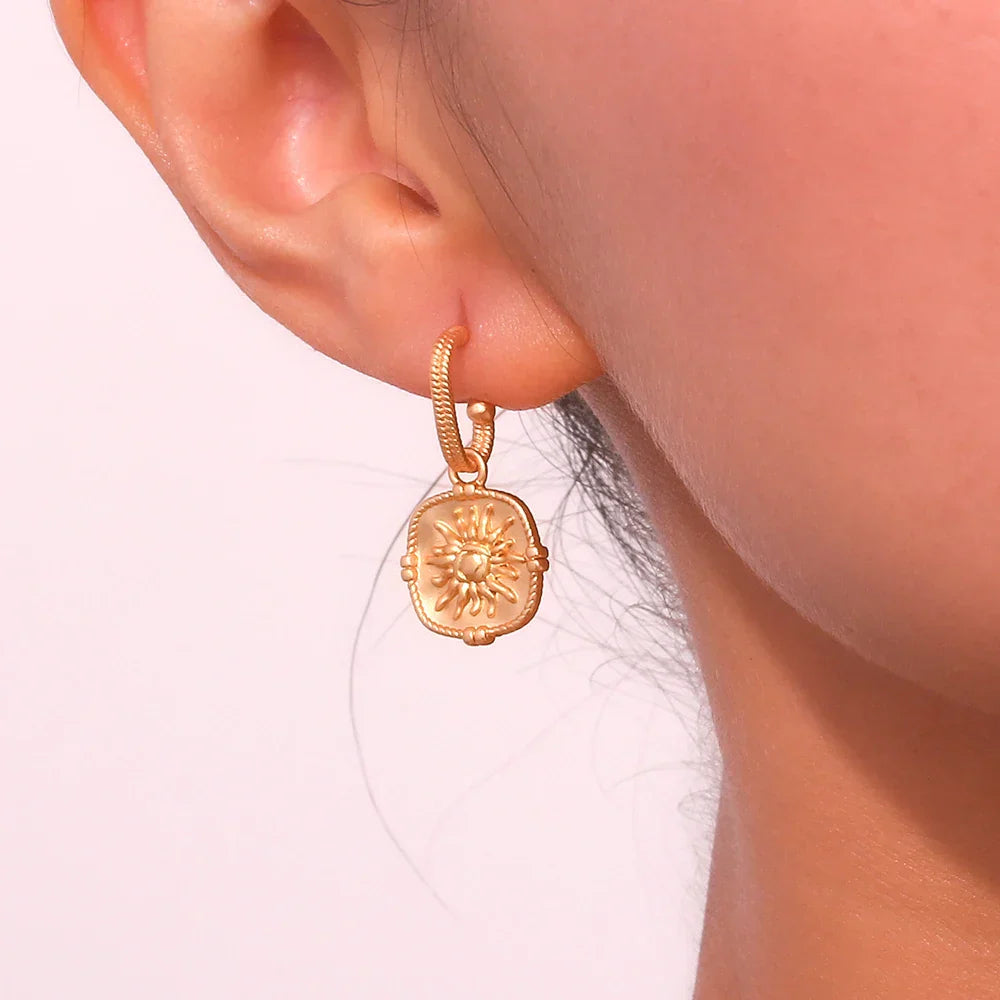 Delicate Gold Sun Drop Earrings