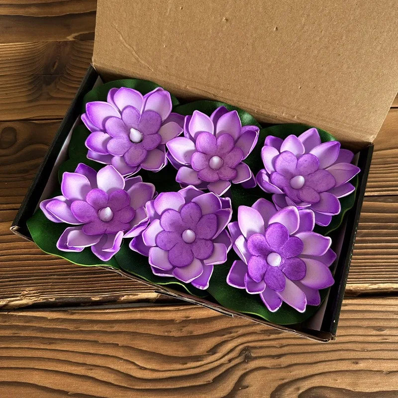Floating Flower Pool Lamp with LED Sensor Light