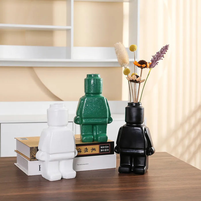 Modern Robot Flower Vase - Stylish Home Decor