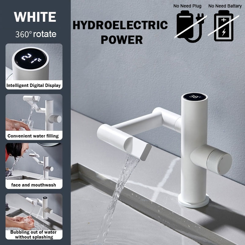 Contemporary Automatic Rotating Waterfall Kitchen Faucet