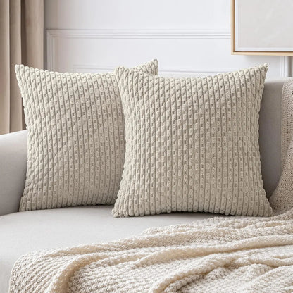 Cozy Striped Velvet Cushion Pillow for Home Decor