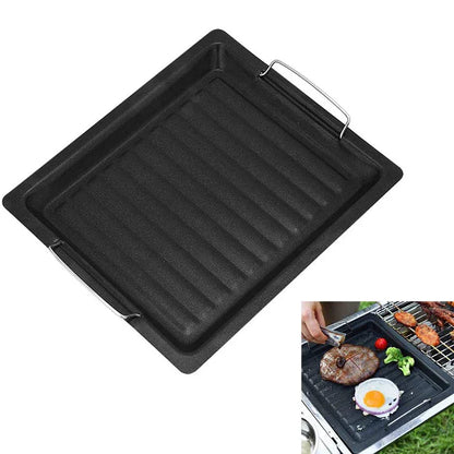 Large Reversible Cast Iron Grill Pan for Gas Grill & Stove