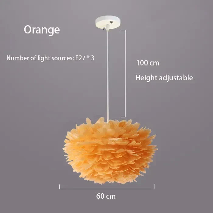 Simple Nordic Feather Drop Lamp with Bright LED