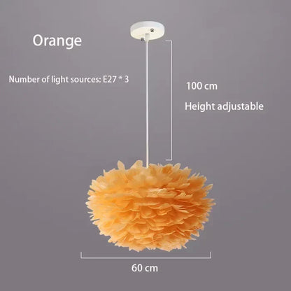 Simple Nordic Feather Drop Lamp with Bright LED