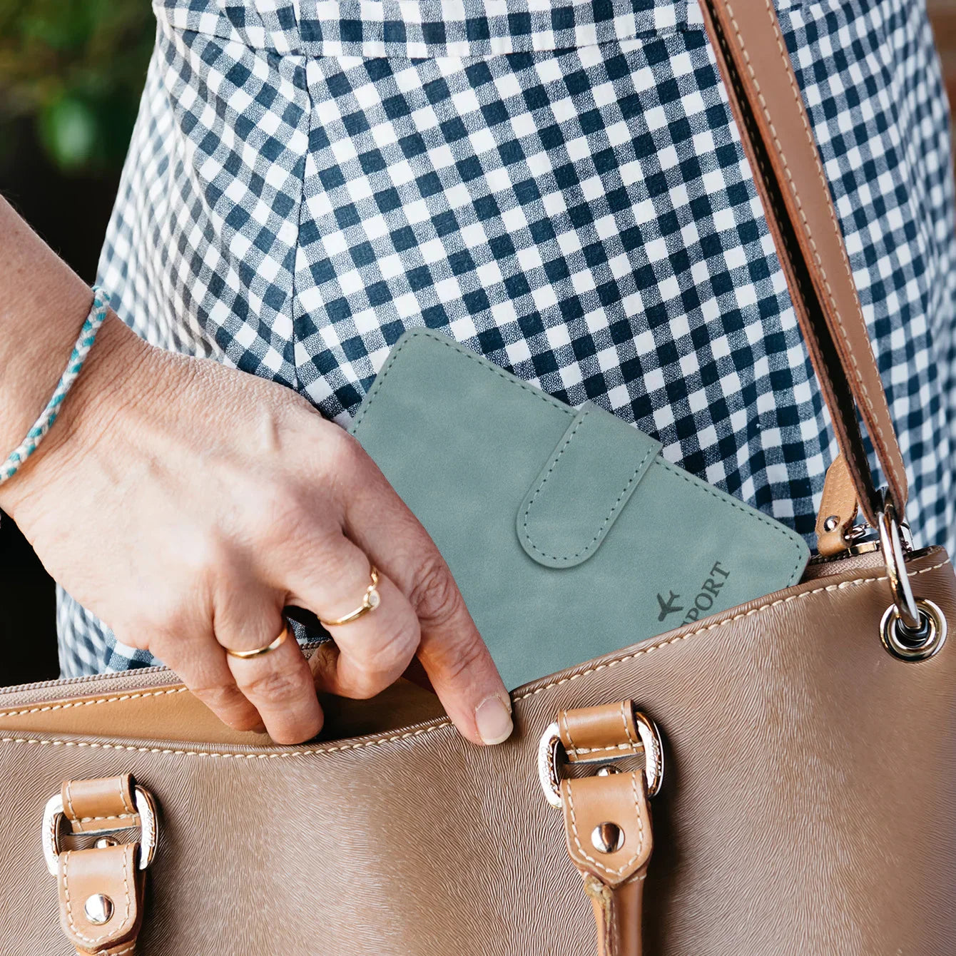 Genuine Leather Passport Wallet with RFID Blocker