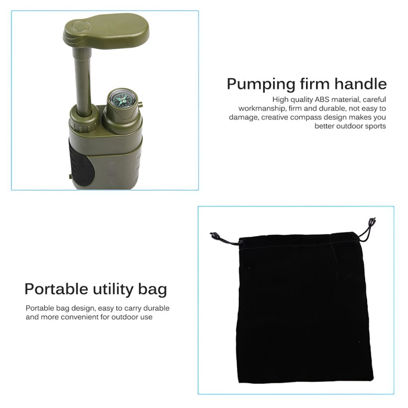 Portable Water Purifier Camping Survival Kit
