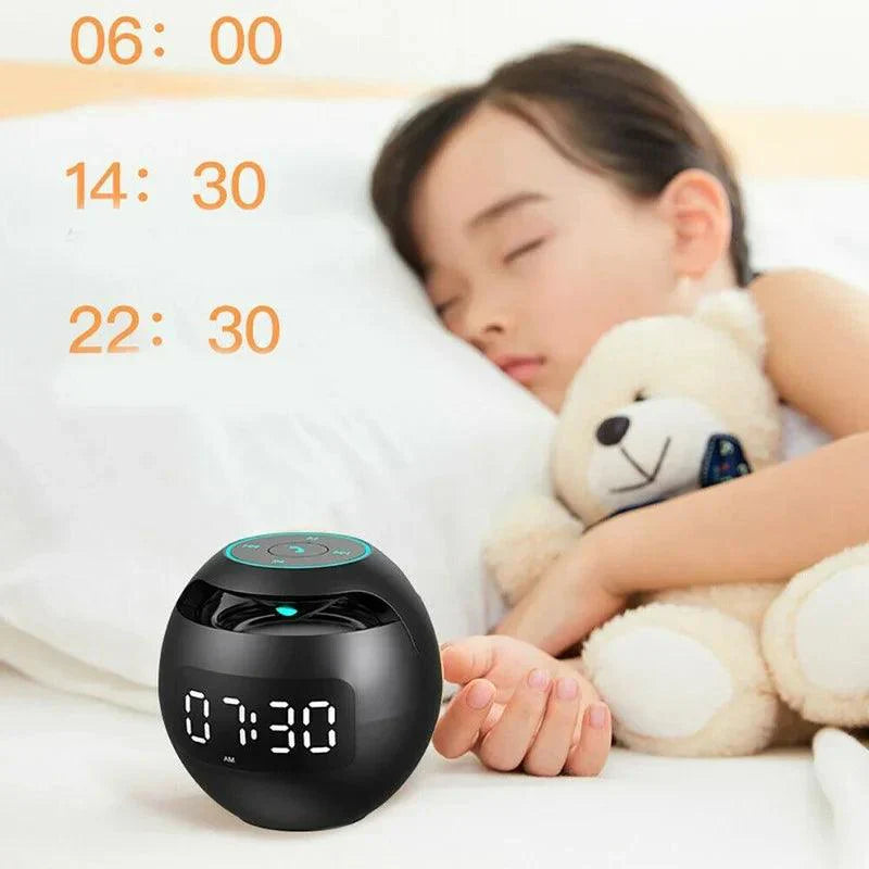Compact Bluetooth Speaker Alarm Clock with Night Light