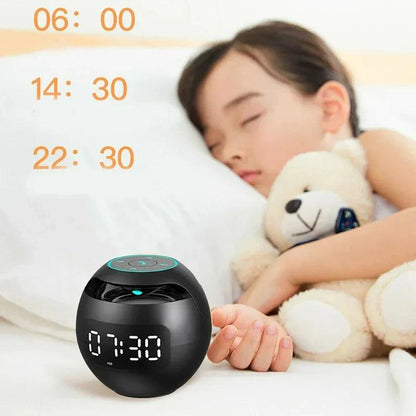 Compact Bluetooth Speaker Alarm Clock with Night Light